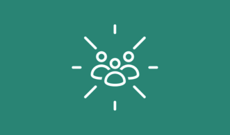 Symbol mit drei Personen als Gruppe angeordnet