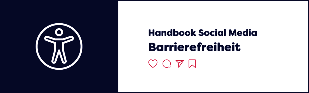Banner mit der Aufschrift "Handbook Social Media Barrierefreiheit"