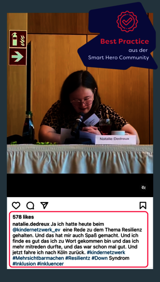Screenshot eines Posts von Natalie Dedreaux