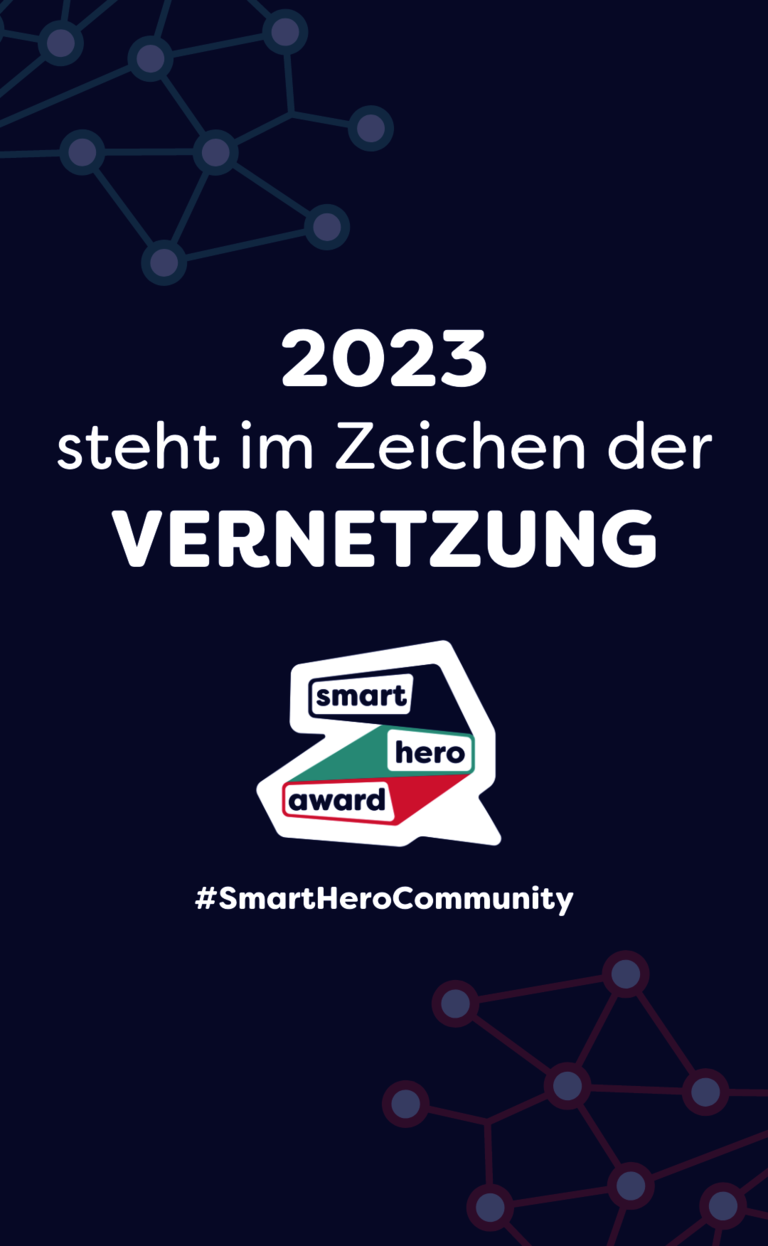 Logo des Smart Hero Award mit dem Schriftzug "2023 steht im Zeichen der Vernetzung"